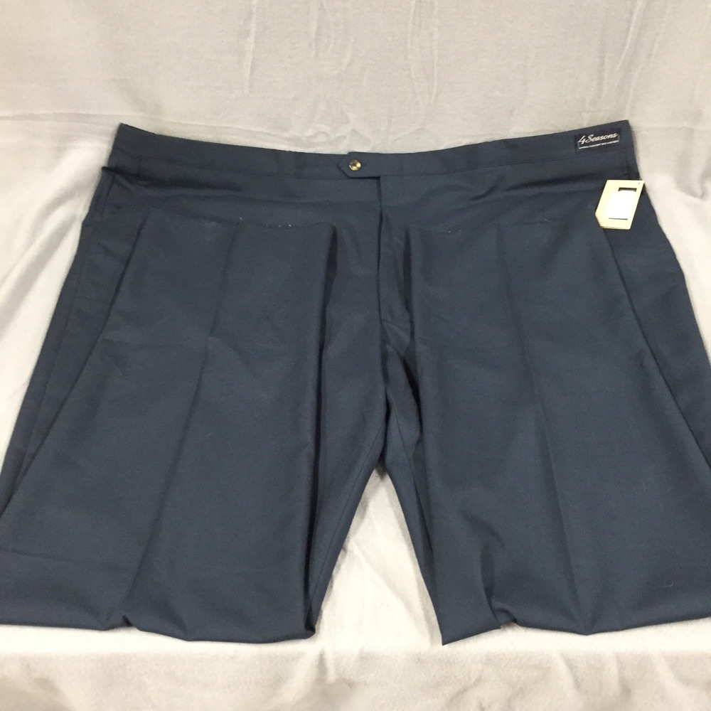 Sansabelt Mens Blue Dress Slack Pants 58RX Wrinkle Resistant Wool Blend 4 Season